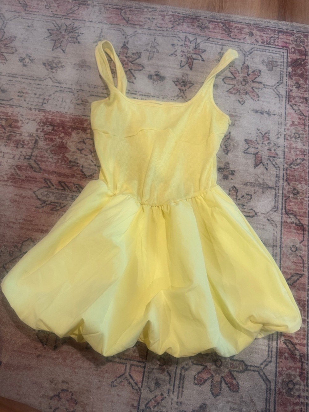 Sunny Yellow Sleeveless Bubble Skater Dress
